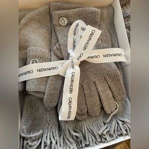 Calvin Klein gloves, scarf, beanie set